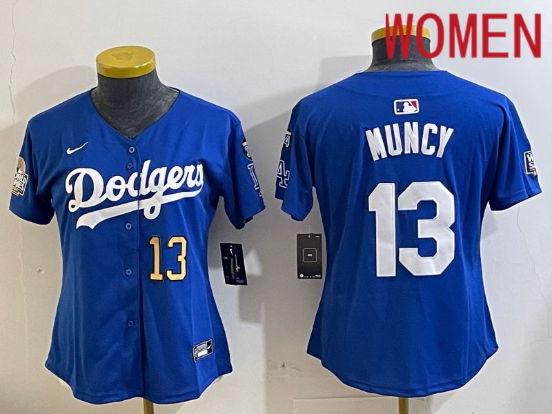 Women Los Angeles Dodgers #13 Muncy Blue Game 2024 Nike MLB Jersey style 11219